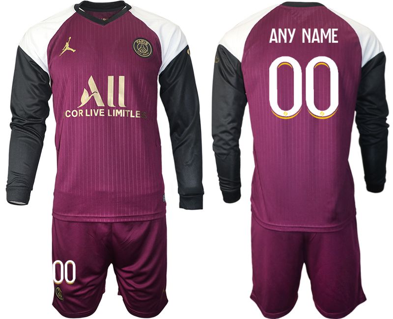 Men 2020-2021 club Paris St German Jordan white long sleeves customized Soccer Jerseys->nfl hats->Sports Caps